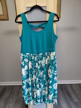 Women's Teal Torrid Maxi Sundress Floral Comfy Fun